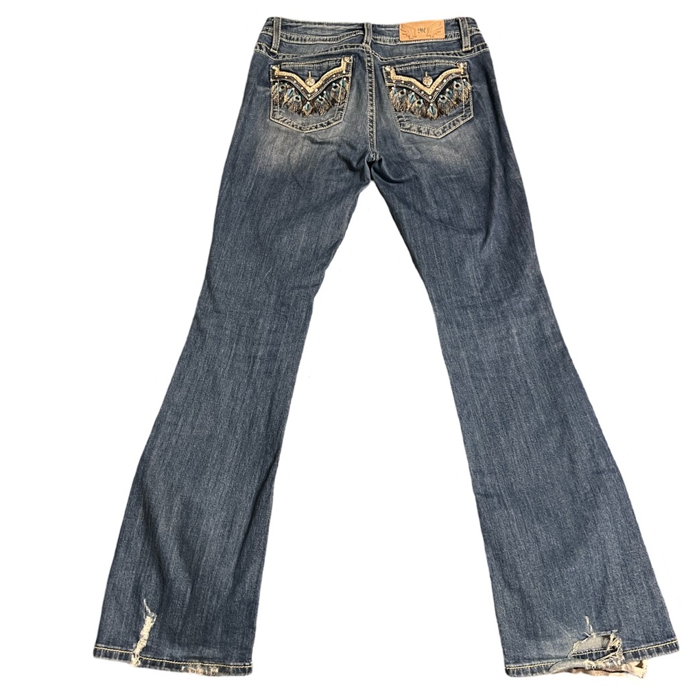 Miss me blue feather embroider jeans - Picture 3 of 5